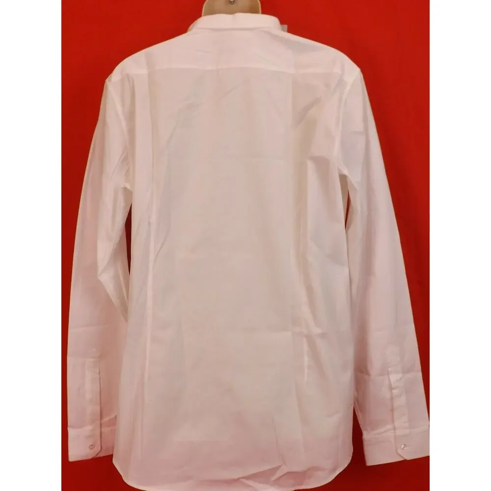NWT GUCCI WHITE POPELINE PIECE COTTON SKINNY DRESS 307635 SHIRT 17.5 44 ITALY